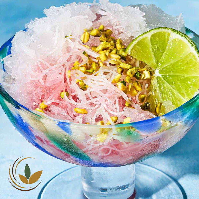 طرز تهیه فالوده خانگی تابستانی با مغز پسته و زرشک خشک